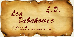 Lea Dubaković vizit kartica